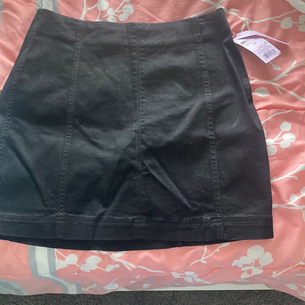 Black jean mini skirt